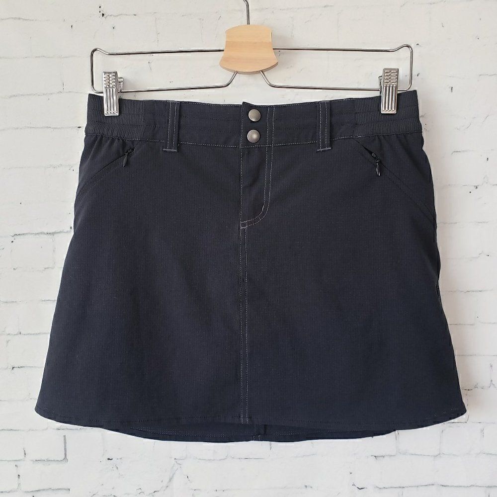 Kuhl Strattus Short Skirt Size 2 Black Ripstop Inner Drawstring Stretch Hike